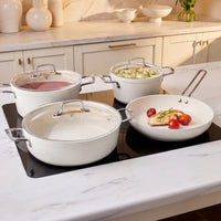 Karaca Granit Whitestone 7-delige Pannenset | Inductie | Wit