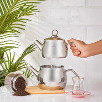 Karaca Belinay midi metalen theepot set – (1,0L+1,6L)