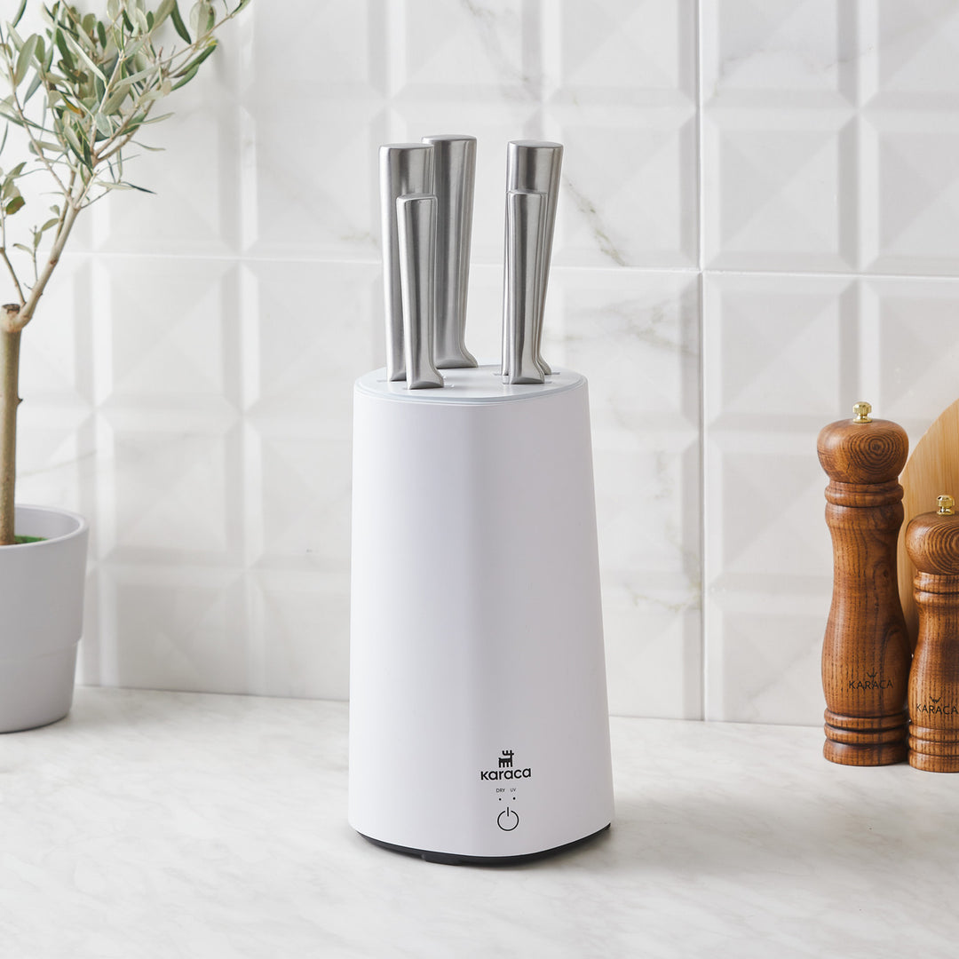 Karaca Meister Sterilisator standaard messenset | Wit