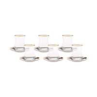 Karaca Pera Gold 18 delig theeglazen set