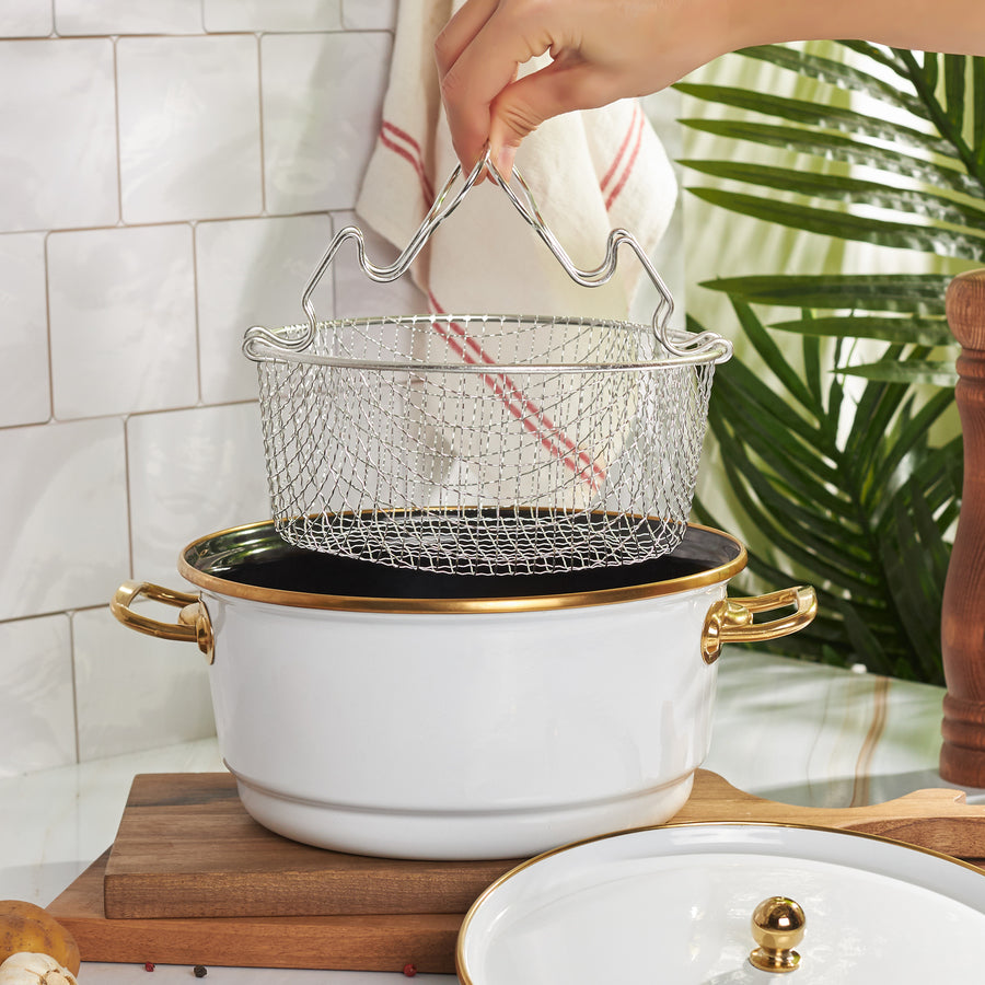 Karaca Troy frituurpan emaille wit – 24 cm