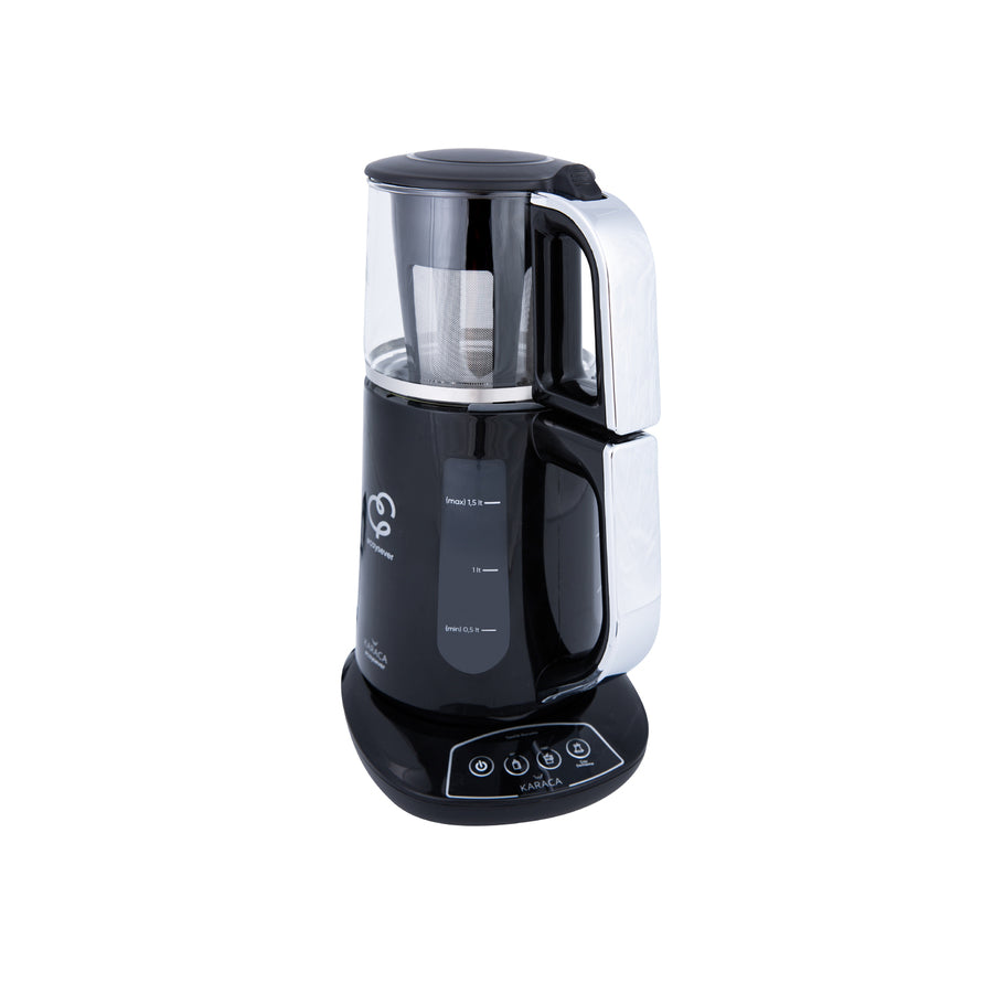 Karaca Çaysever sprekende theepot plus waterkoker 1700W – chroom
