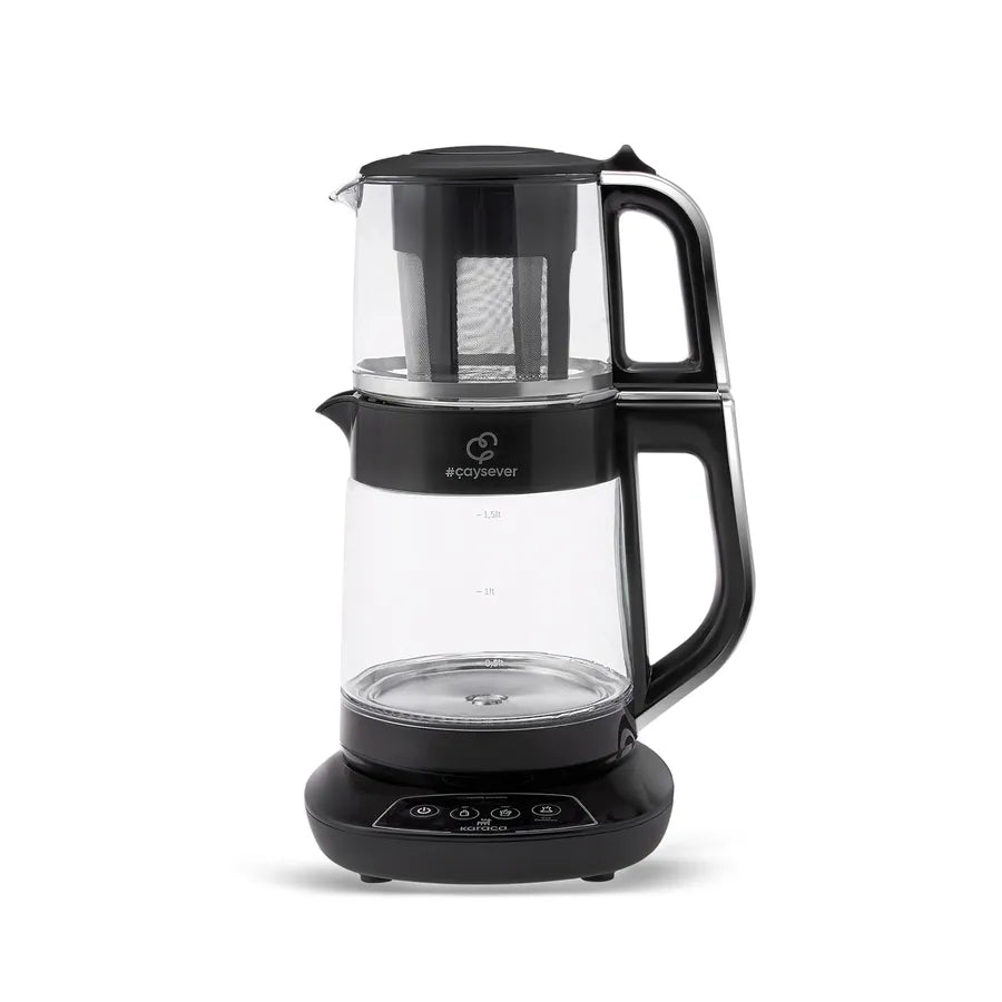 Karaca Caysever glazen pratende elektrische theepot