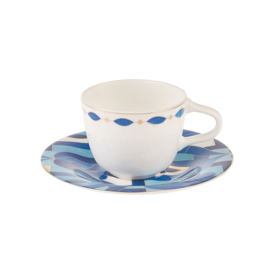 Karaca Fine Pearl Azur koffiekopjes set voor 6 personen