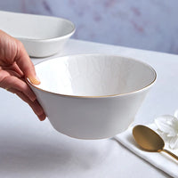 Karaca Calvin pastabord met gouden rand | 19 cm