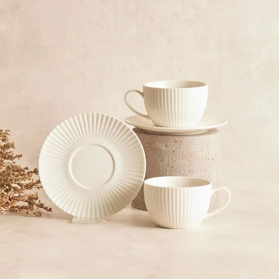 Karaca Seashell 12-delige theekopjes set incl. schotels