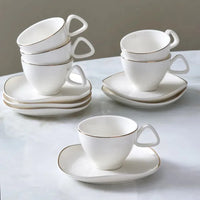 Karaca Middle 12-delig koffiekopjess set voor 6 personen | 90 ml