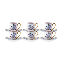 Karaca Finike 12-delig koffiekopjes set voor 6 personen | 90 ml