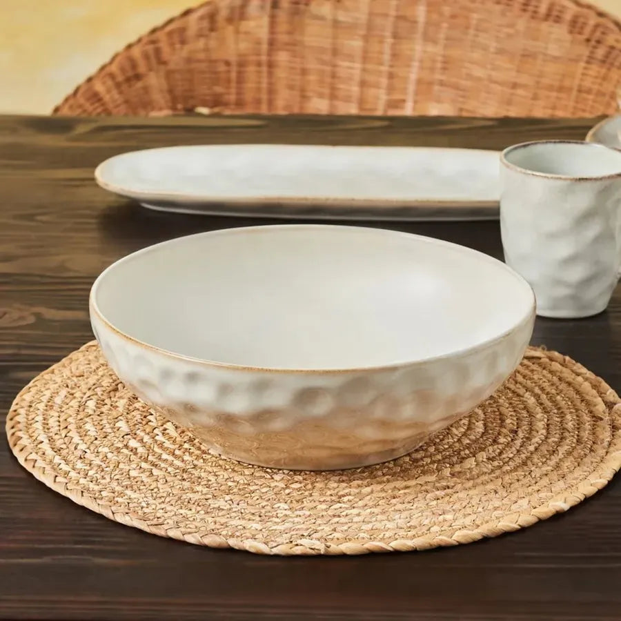 Karaca Aria beige reactive grote kom | 27 cm