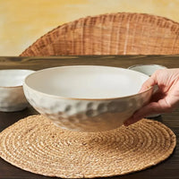 Karaca Aria beige reactive grote kom | 27 cm