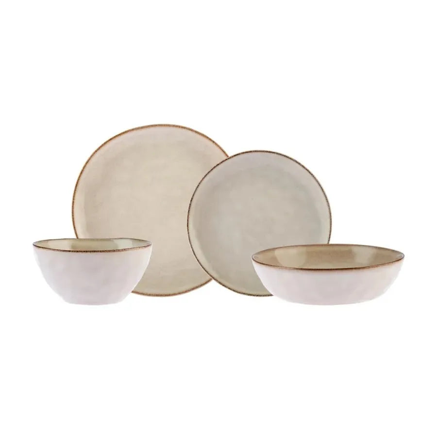 Karaca Aria Beige Reactive 24-delig serviesset voor 6 personen