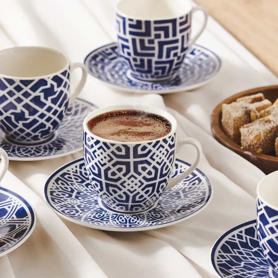 Karaca Doris 12-delige espressokopjes set | 90 ml