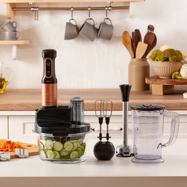 Karaca Mastermaid keukenrobot | lange blender | 2500 W | zwart koper