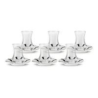 Karaca Astley 6-persoons theeglazen set | 12-delig | zwart