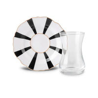 Karaca Astley 6-persoons theeglazen set | 12-delig | zwart