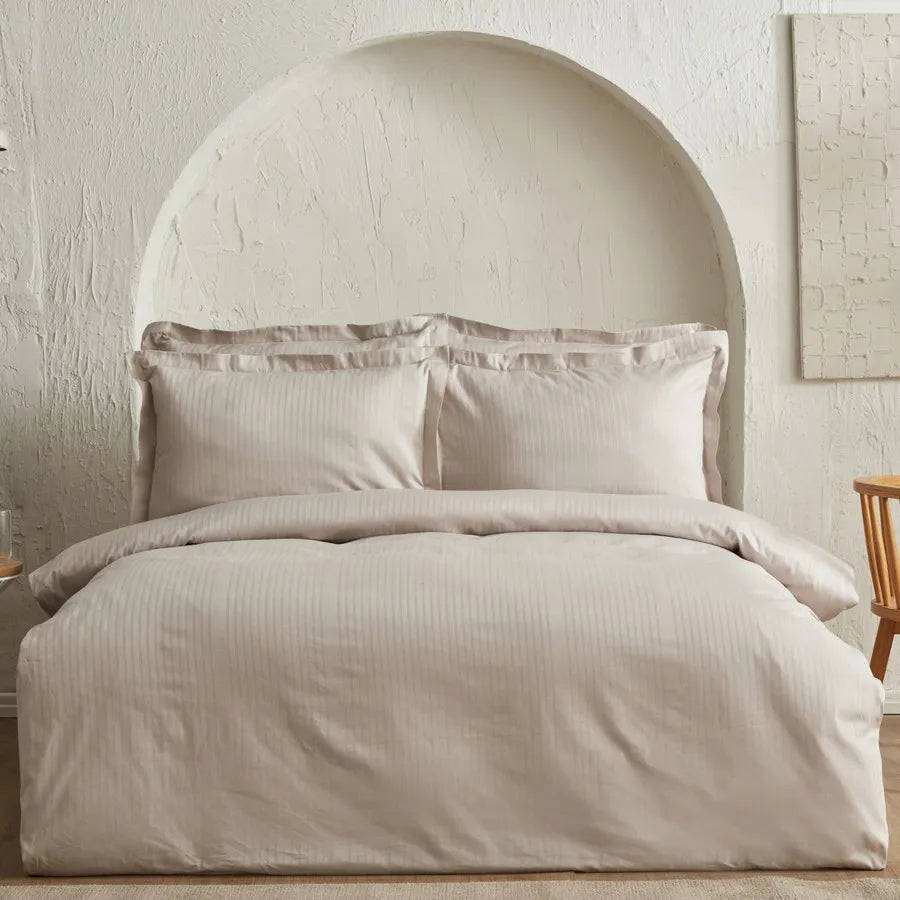 Karaca Home Uniq tweepersoons dekbedovertrek set | beige