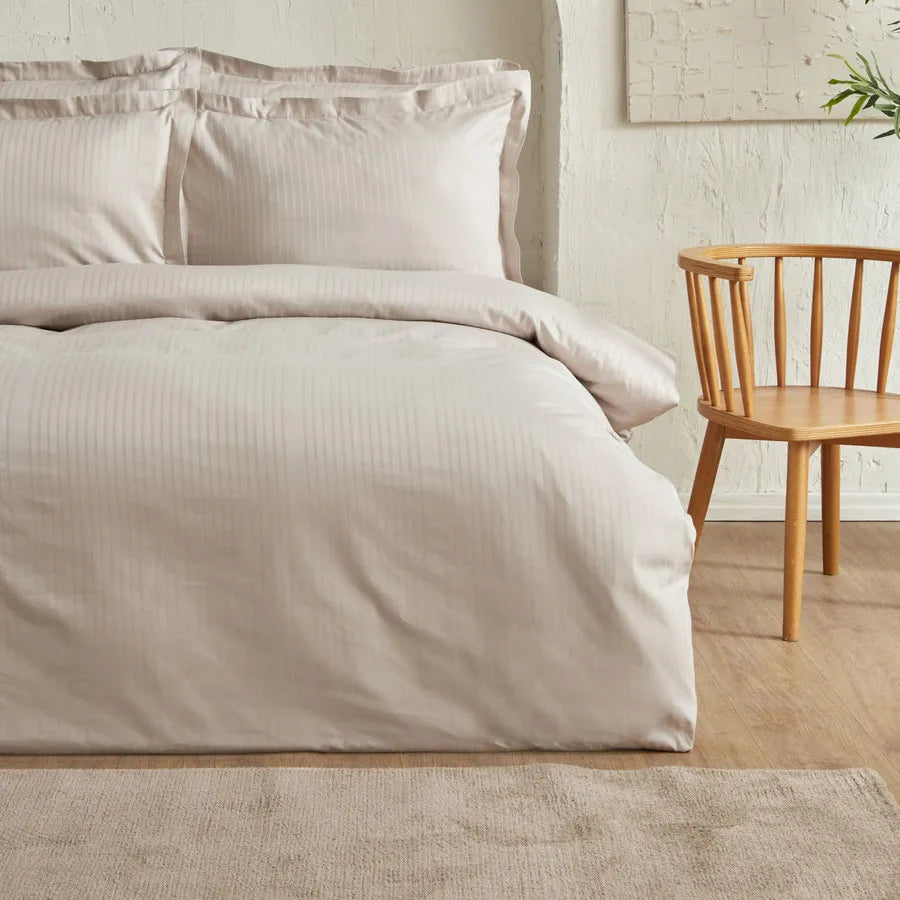 Karaca Home Uniq tweepersoons dekbedovertrek set | beige