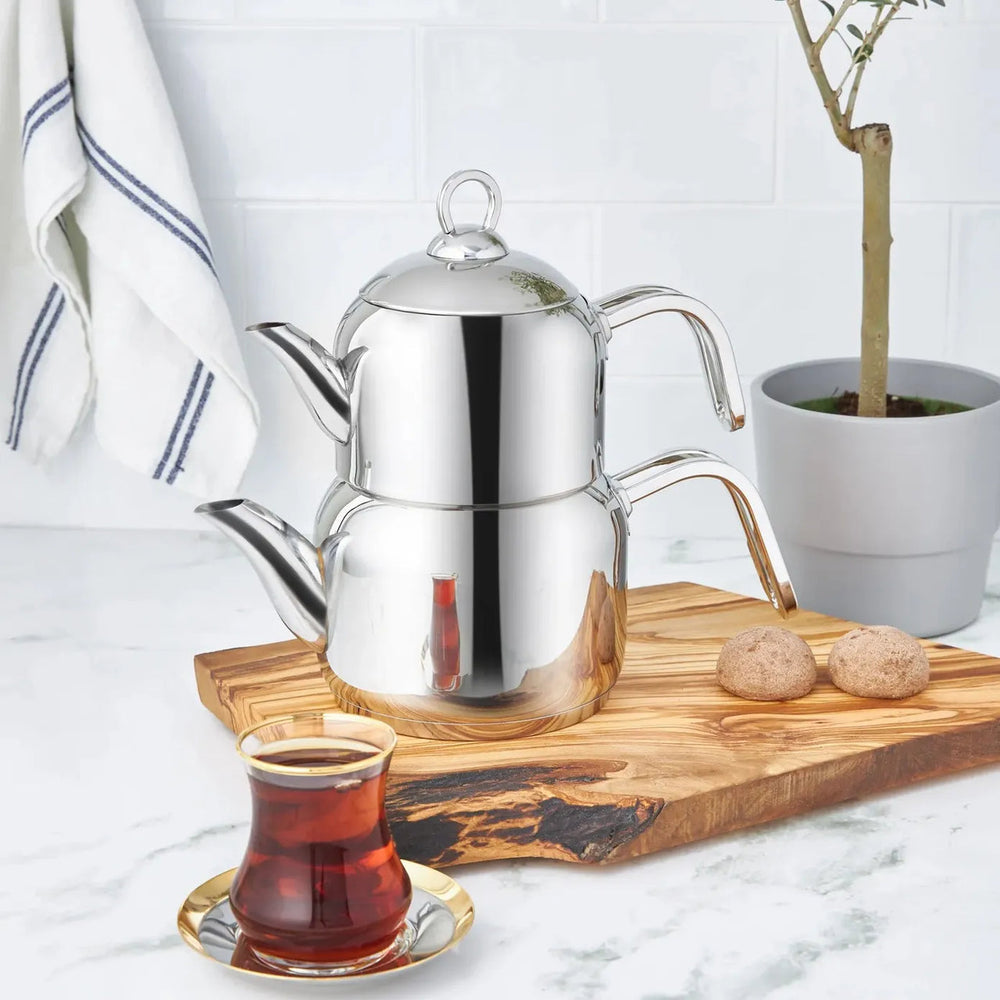 Karaca Manes rvs theepot – 1.35 L + 1.95 L