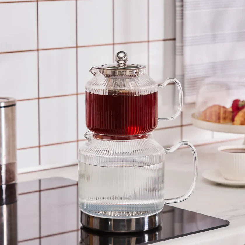 Karaca Kelly XL glazen theepot (2,0L+1,0L)