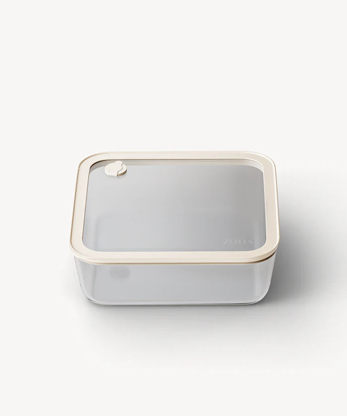 Vershoudbak vierkant | 1940 ml | Beige-transparant