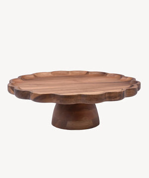 Acacia Bloom Taartplateau – Rond Houten Cakestandaard 30 cm