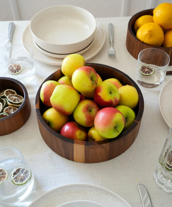Acacia Flat Bowl – Ronde Houten Serveerschaal