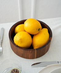 Acacia Flat Bowl – Ronde Houten Serveerschaal
