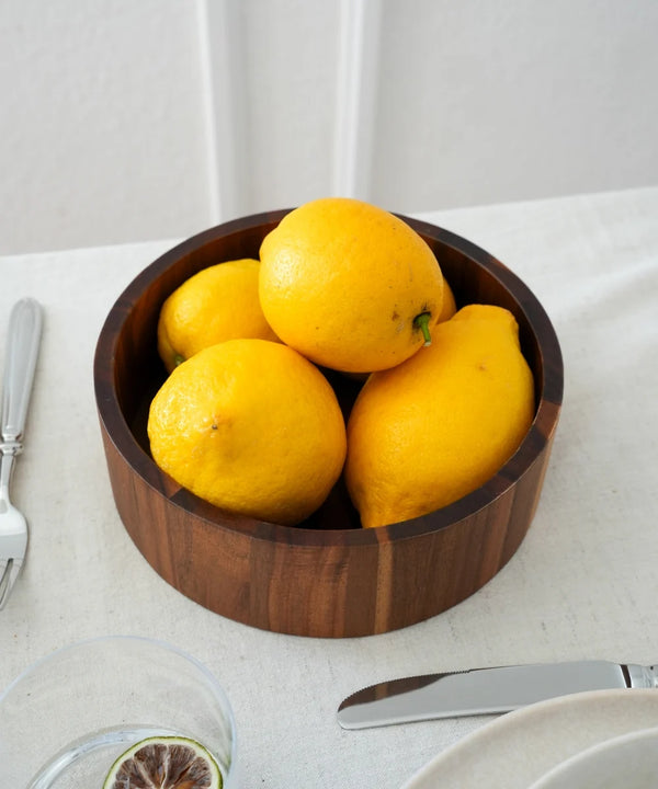 Acacia Flat Bowl – Ronde Houten Serveerschaal