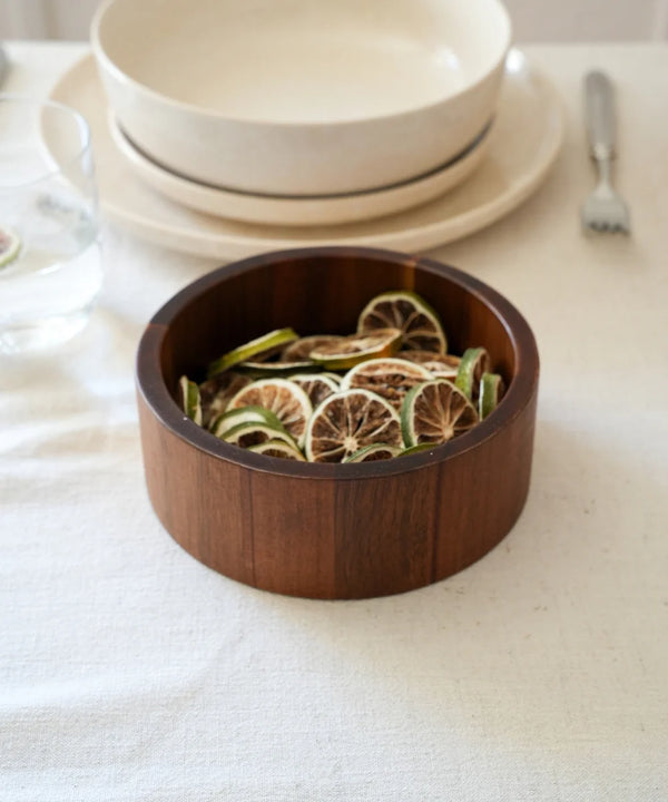 Acacia Flat Bowl – Ronde Houten Serveerschaal