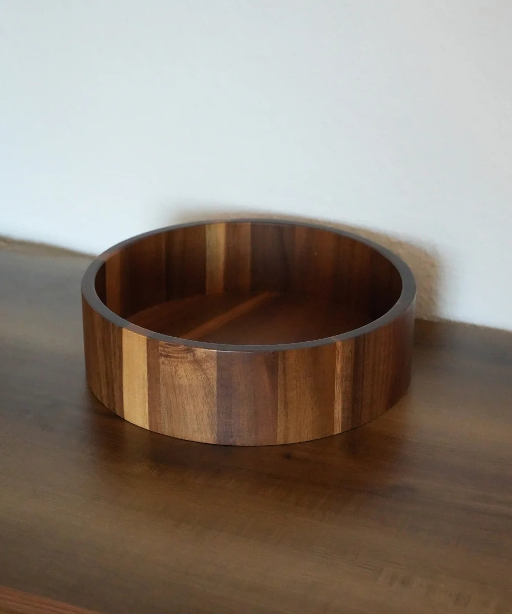 Acacia Flat Bowl – Ronde Houten Serveerschaal