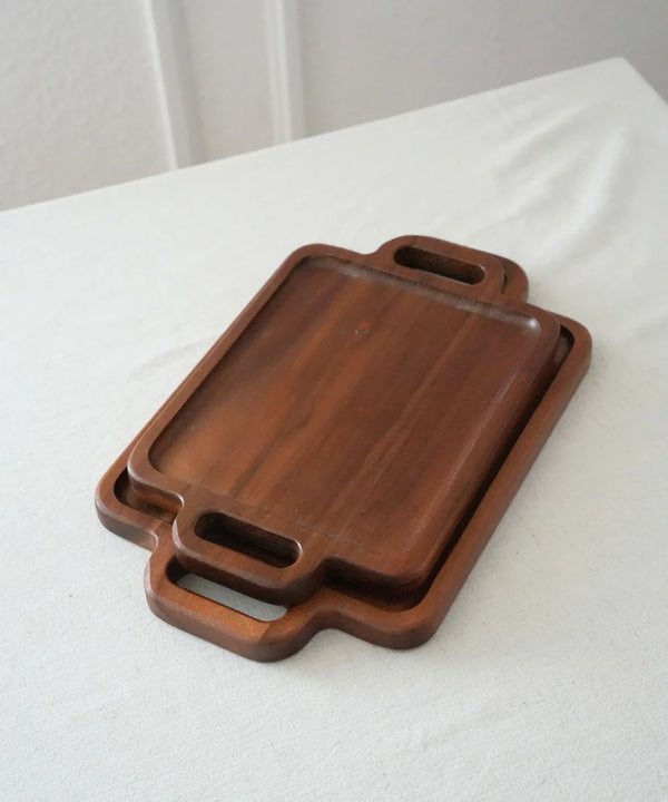 Acacia Handle Dienblad – Houten Serveerblad met Handgrepen