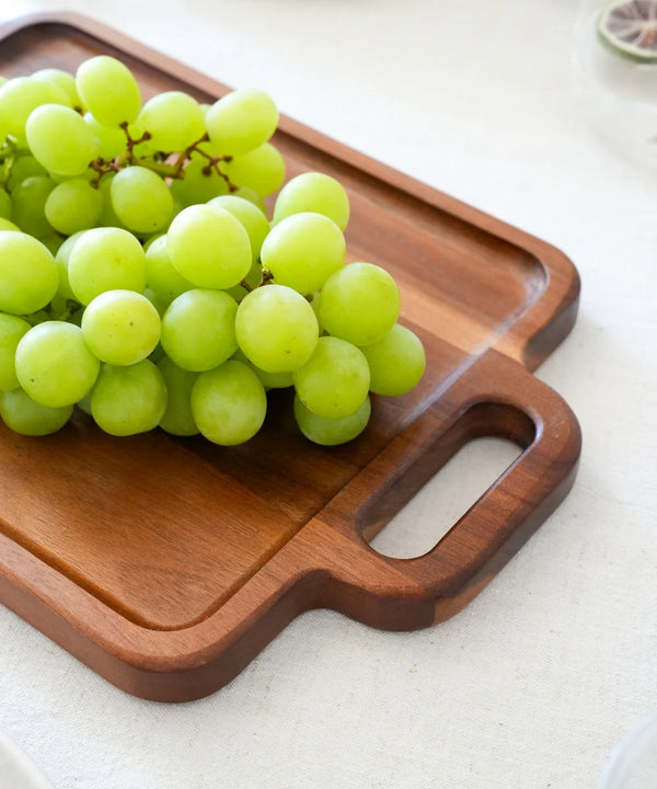 Acacia Handle Dienblad – Houten Serveerblad met Handgrepen