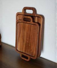 Acacia Handle Dienblad – Houten Serveerblad met Handgrepen