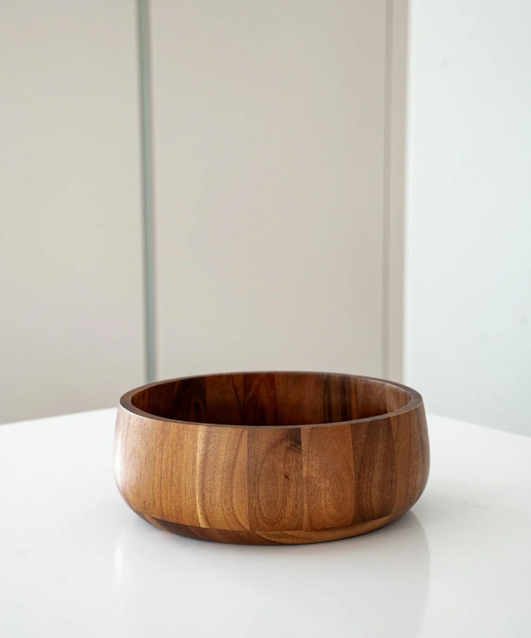Acacia Luno Serveerschaal – Ronde Houten Saladeschaal 22 cm