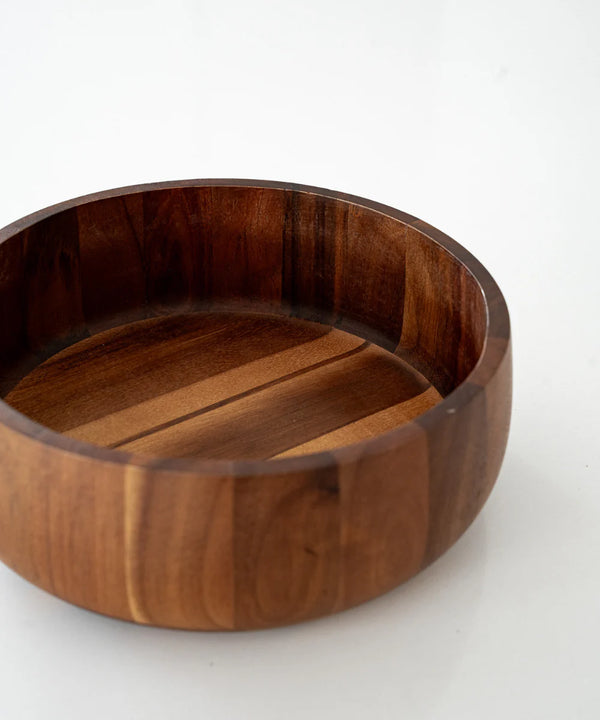 Acacia Luno Serveerschaal – Ronde Houten Saladeschaal 22 cm