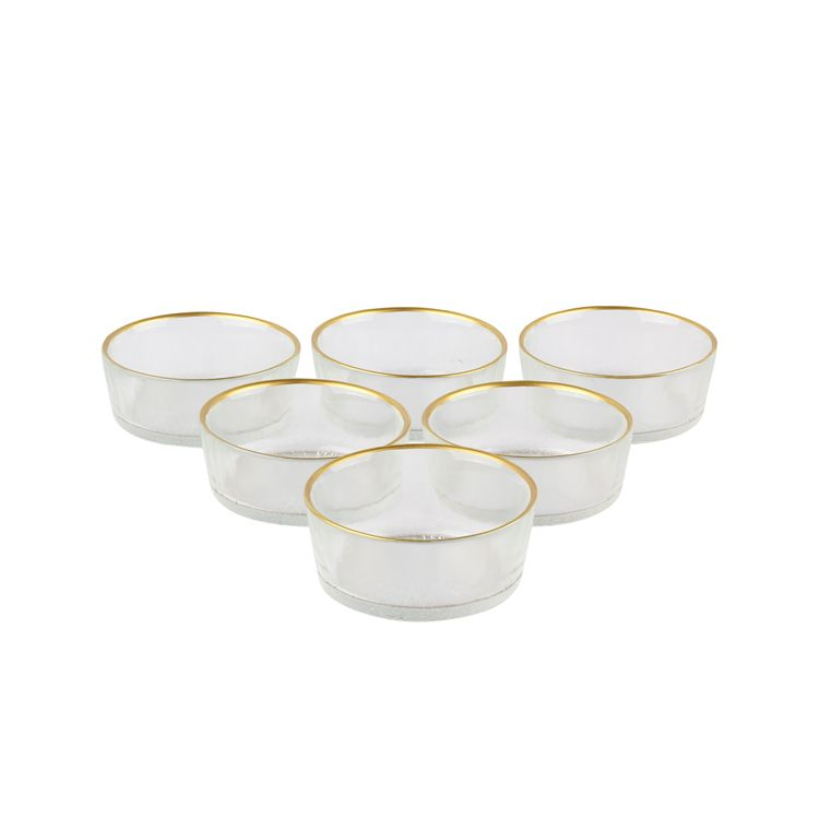 Bricard Rexy kommen/schalen | 6 stuks | 9 cm | transparant-goud