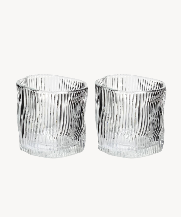 Diamond clear stripe glas | 6 stuks | 200 ml