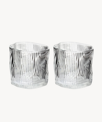 Diamond clear stripe glas | 6 stuks | 200 ml
