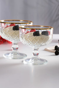 Pasabahce Timeless Golden Touch dessert glazen | 2 stuks