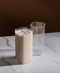 Square ripple rechthoekig glas | 2 stuks | 370 ml