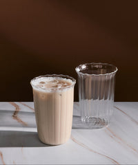 Stripe matcha borosilicaatglas | 2 stuks | 400 ml