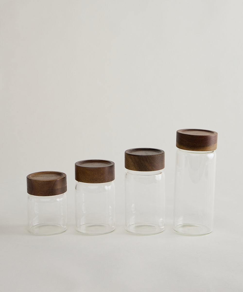 Space kruidenpotjes set van 6 | Acaciahouten deksel 