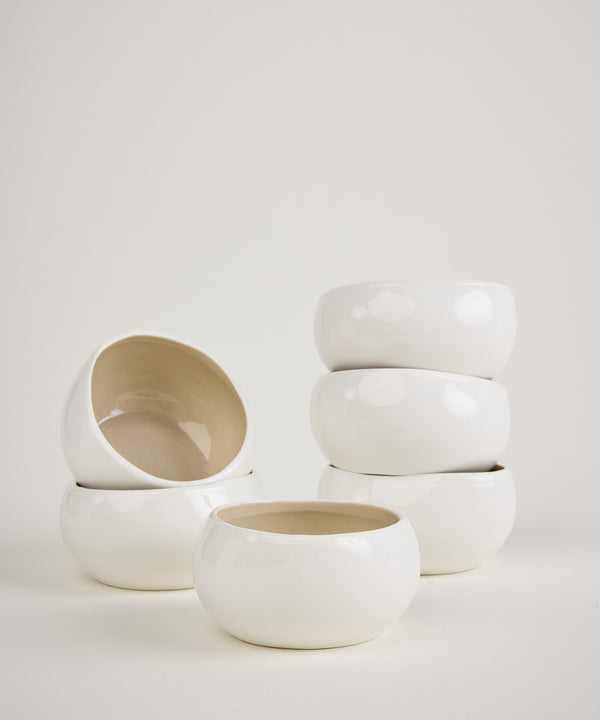 Wave Cream dipschalen | 6 stuks | Wit-beige