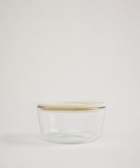 Glazen Vershouddoos met Luchtventiel – Borosilicaatglas BPA-vrij Beige-transparant