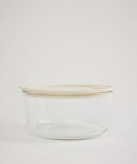 Glazen Vershouddoos met Luchtventiel – Borosilicaatglas BPA-vrij Beige-transparant