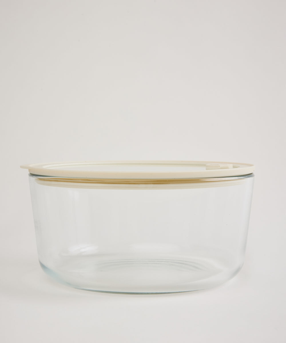 Glazen Vershouddoos met Luchtventiel – Borosilicaatglas BPA-vrij Beige-transparant