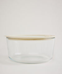Glazen Vershouddoos met Luchtventiel – Borosilicaatglas BPA-vrij Beige-transparant