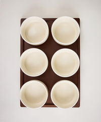 Sora Keramische Schalenset met Houten Dienblad | 6 Schalen