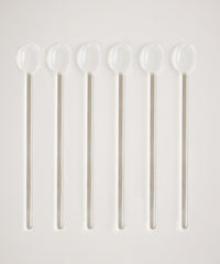 Minimal Glazen Latte Lepels | Set van 6 stuks | 17,3 cm