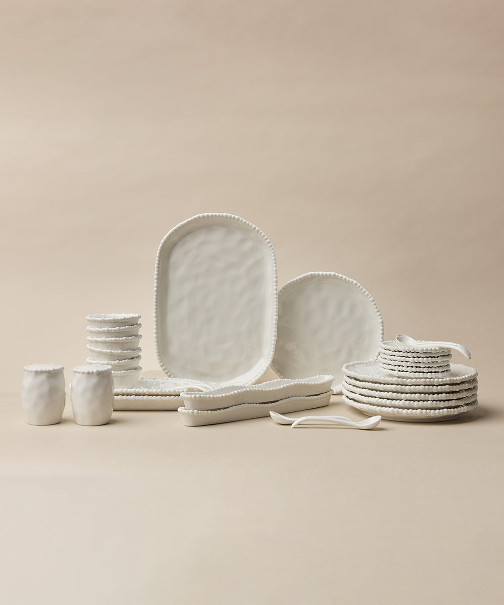 Pearly ontbijtset 31-delig voor 6 personen – Wit